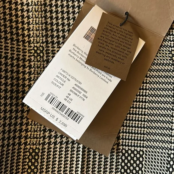 Burberry pants NWT SIZE 48 US